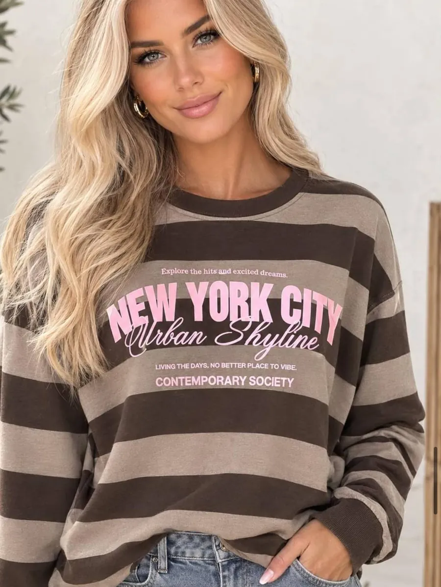 Gestreepte sweater New York